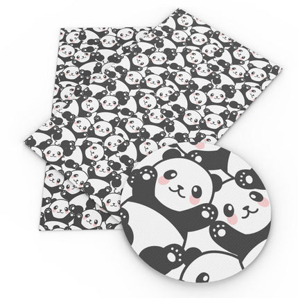 Panda Pattern Faux Leather Craft Sheet for Creative Projects