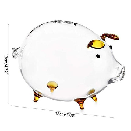 Glass Piggy Bank - Elegant Transparent Design for Cultivating Wealth and Display Brilliance