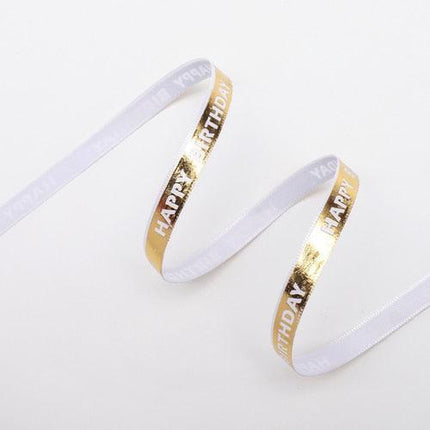Luxurious Gold Bar Design Ribbon - 1cm Wide, 45 Yards for Exquisite Crafting and Gift Wrapping