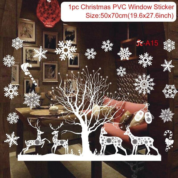 Festive Holiday Celebration Sticker Set: Christmas & New Year Wall and Window Decor