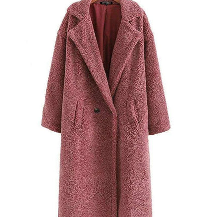 Chic Winter Luxury: Plush Faux Fur Teddy Coat with Fashionable Pockets