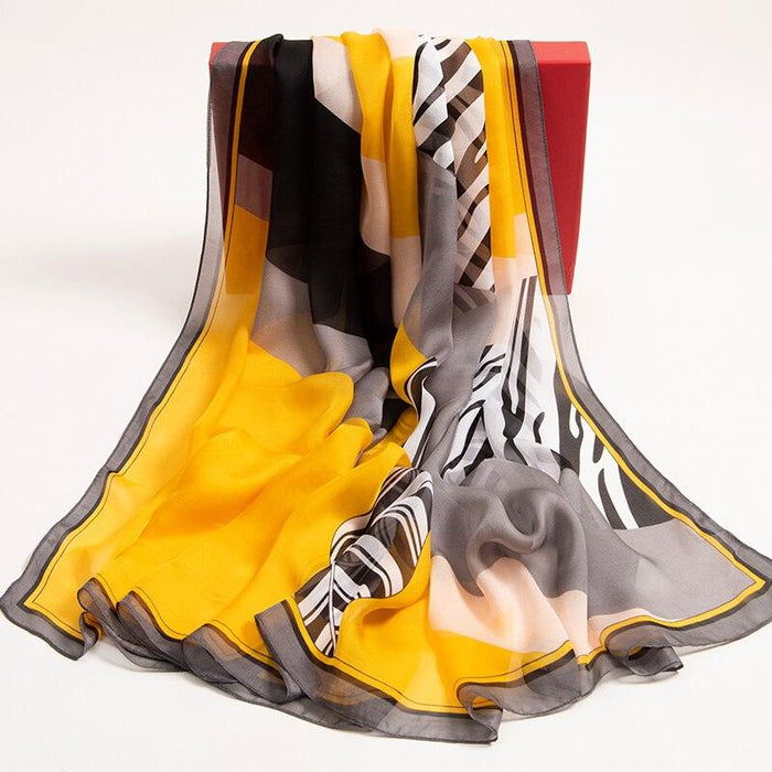 Silk Chiffon Scarf | Elegant Female Wrap & Shawl