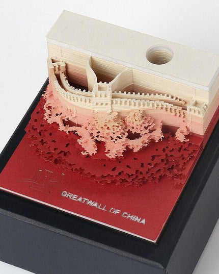 Luxurious 3D LED Memo Pad Calendar: Exquisite Paper Gift Set for the Discerning Individual