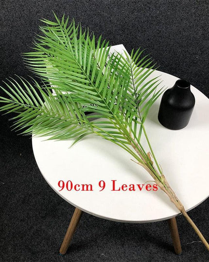 Lush Oasis 96cm Faux Palm Tree with Monstera Leaves - Chic Indoor Decor