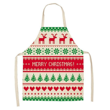 Merry Christmas Linen Cooking Apron - Essential Festive Attire & Gift Idea