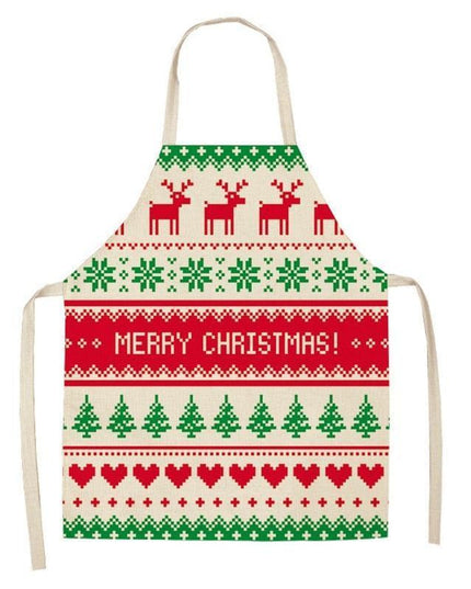 Merry Christmas Linen Cooking Apron - Essential Festive Attire & Gift Idea