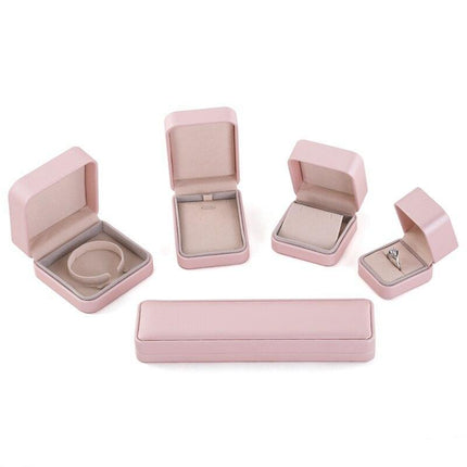 Elegant PU Leather Jewelry Storage Case for Rings, Earrings, and Necklaces