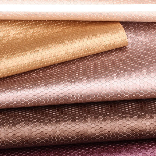 Opulent Honeycomb Patterned PVC Leather Fabric - Exquisite Elegance for Creations