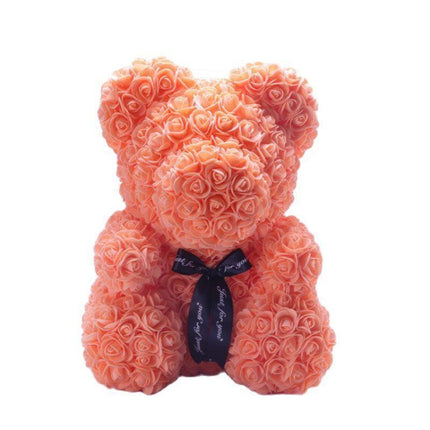Elegant Teddy Rose Bear with Artificial Blooms - Perfect Gift for Cherished Moments
