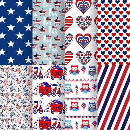 Patriotic Faux Leather Crafting Material - 20*33cm