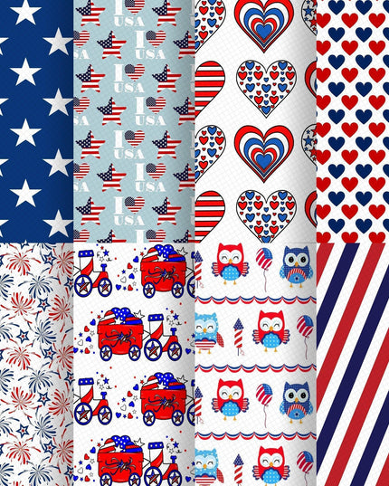 Patriotic Faux Leather Crafting Material - 20*33cm