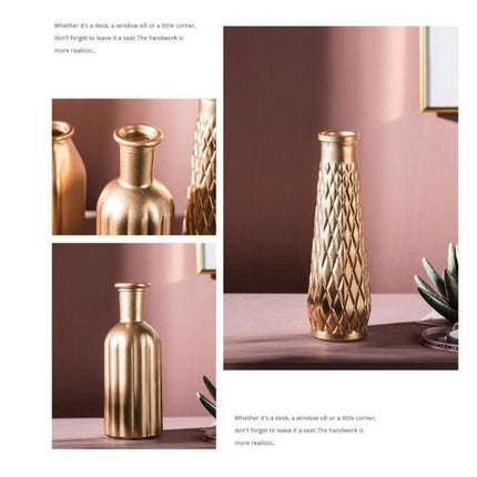 Exquisite Golden Glass Vase: Transform Your Home with Elegance