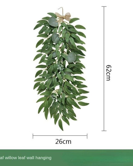 Botanical Elegance: Eucalyptus & Willow Leaf Rattan Wall Art