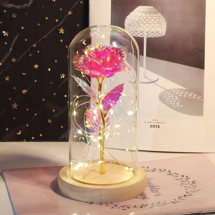Eternal Rose LED Glass Dome for Enchanting Decor