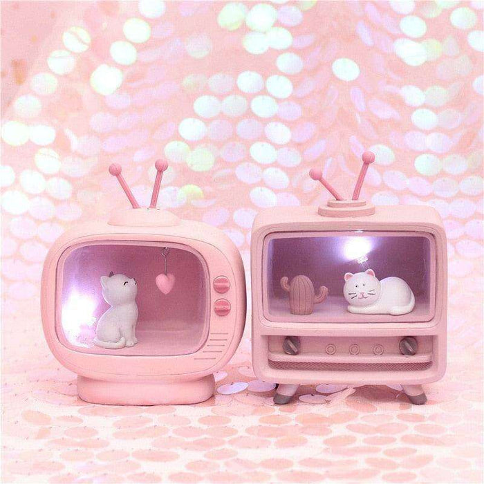 Charming Light Pink Cat Mini Lamp for a Magical Kids' Room