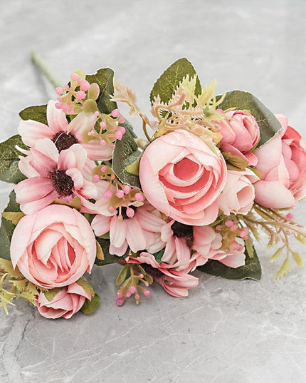 Timeless Pink Silk Rose Bouquet - Exquisite Home and Event Decoration