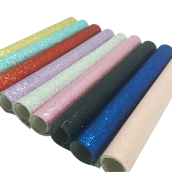 22*30cm Colorful Glitter Fabric A4 Faux Leather Sheets Handmade Bags Shoe Materials DIY Hairbow Accessories Synthetic Leather-Arts, Crafts & Sewing›Sewing & Fabric›Craft Fabrics-Très Elite-multi silver-Très Elite
