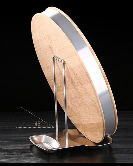 Elegant Stainless Steel Organizer for Pot Lids and Cooking Utensils - Durable and Rust-Resistant