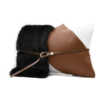Cozy Scandinavian-Style Plush Lumbar Pillow Covers for Home Elegance
