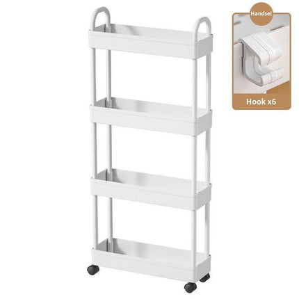 Sleek Mobile Rolling Storage Cart with Innovative Millive Wheel Design - Smart Shelving Solution