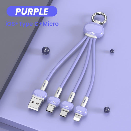 Ultimate Portable Charging Solution for iPhone and Xiaomi Redmi - 3-in-1 Keychain USB Cable