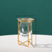 Nordic Artisan Glass Vase Set with Elegant Metal Stand
