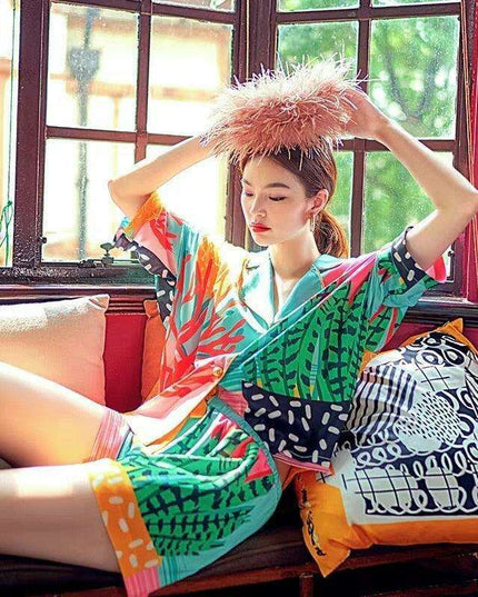 Tropical Paradise Hand-Drawn Sleepwear Set