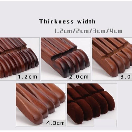 Elegant Wardrobe Enhancement: 10-Piece Premium Solid Wood Hanger Set