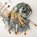 Luxurious Blue Porcelain Cashmere Blend Shawl - The Perfect Accessory for Any Occasion