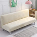 Armless Sofa Bed Cover with Plush Fabric Folding Seat Slipcover