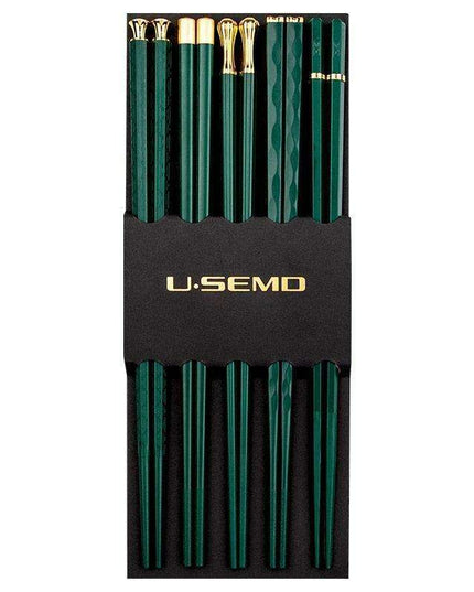 Stylish Eco-Friendly Stainless Steel Sushi Chopsticks Collection - Set of 10