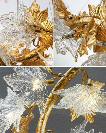 Luxurious Handcrafted Glass Chandelier with Copper Finish