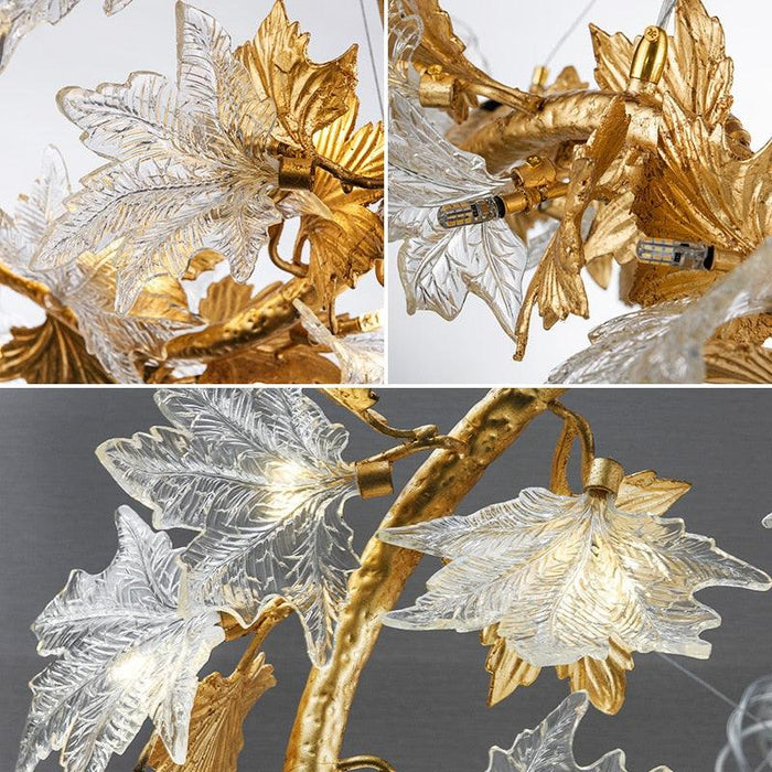 Elegant Artisan Glass Chandelier in Copper Finish