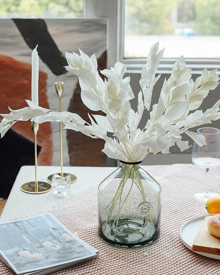 Timeless Elegance: Pack of 5 Preserved Orange Leaf Stems - Natural Floral Decor for Any Occasion