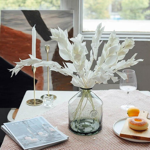 Eternal Elegance: 5-Piece Preserved Orange Leaf Branches - Natural Floral Decor for Home & Events