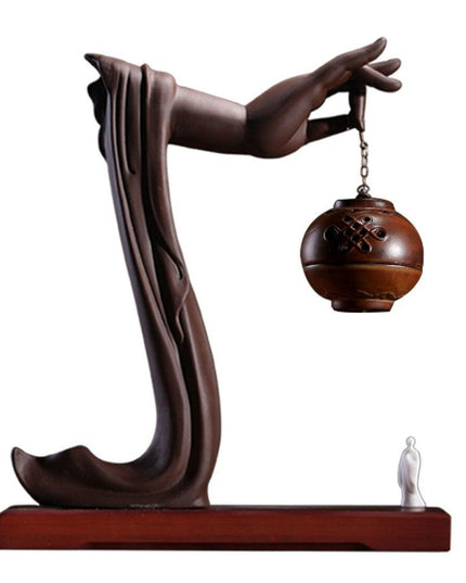 Serene Buddha Hand Ceramic Backflow Incense Holder for Tranquil Spaces