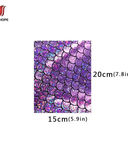 Enchanted Holographic Mermaid Scale PU Faux Leather for Creative DIY Crafts