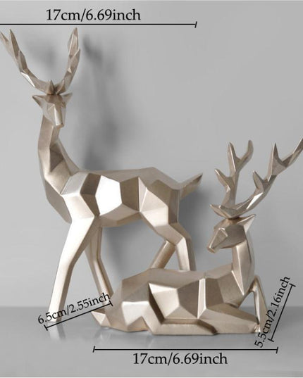 Elegant Scandinavian Resin Deer Family Art Piece for Home Decor Enhancement