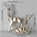 Scandinavian Deer Family Resin Sculpture Duo for Chic Home Styling