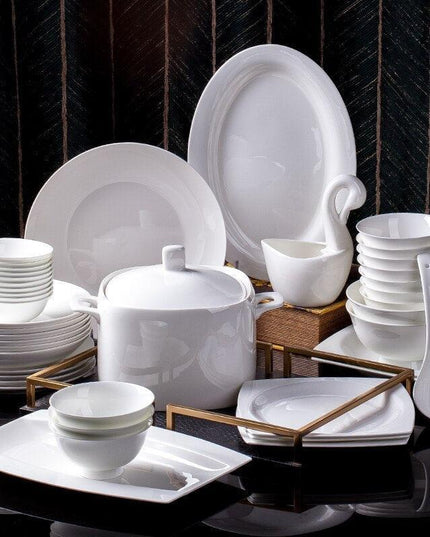 Exquisite 60-Piece Handcrafted Asian Ceramics Dining Set