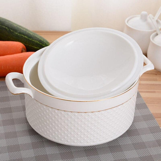 Luxurious European Porcelain Soup Pot Set