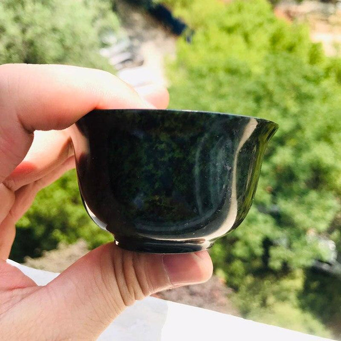 Natural Jade Tea Cup High-grade Jades Tea Set Health Teaset Fine Jadeite Health Cups Jewelry Gifts For Family Friends Colleagues