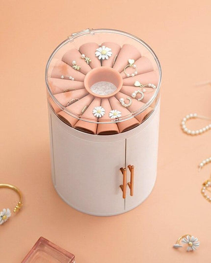 Elegant Dual-Door 4-Tier Jewelry Storage Box