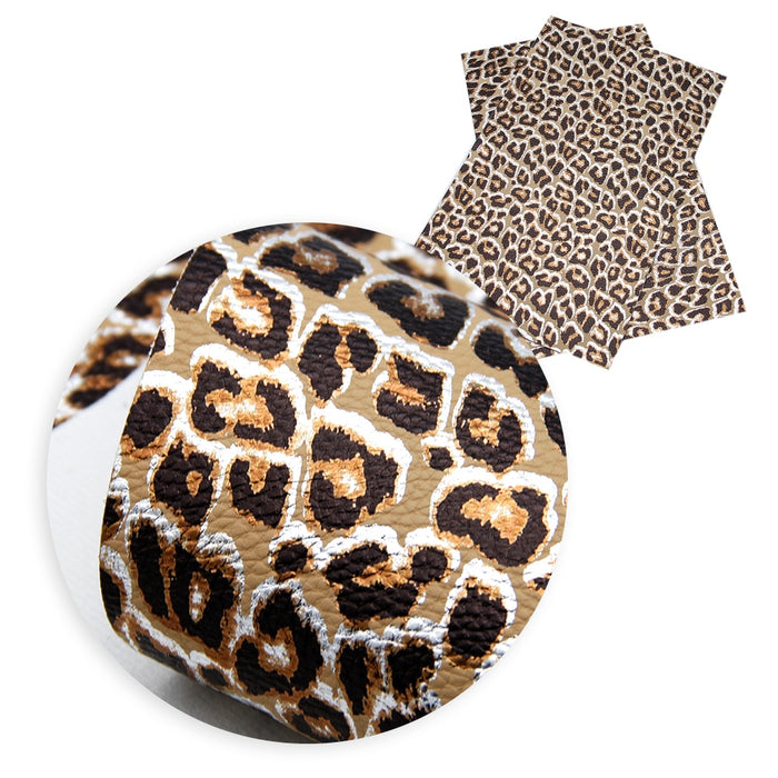 Leopard Print Crafting Essentials Kit - Premium Faux Leather Assortment for DIY Projects