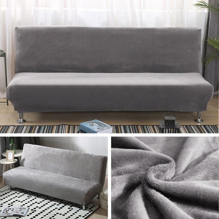 Cozy Armless Sofa Bed Slipcover with Plush Fabric for Winter Protection