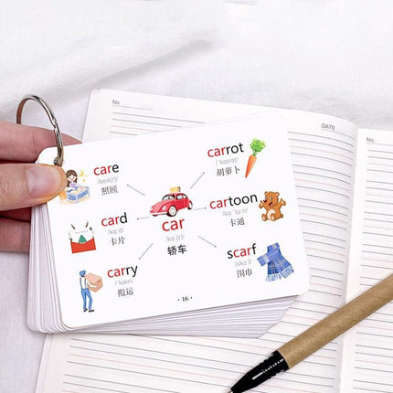 Bilingual Vocabulary Adventure Flash Cards for Kids - Fun Visual Learning Experience