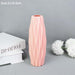 Scandinavian-Inspired White and Pink Plastic Vase Set - Elegant Home Decor Piece