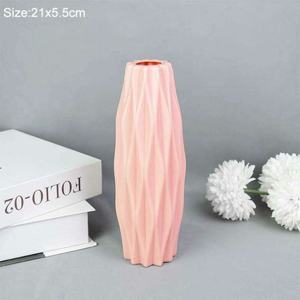 Nordic Elegance White and Pink Floral Vase - Quick Delivery