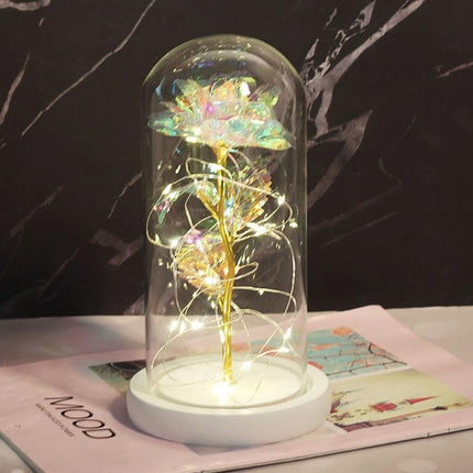 Eternal Rose LED Glass Dome for Enchanting Decor