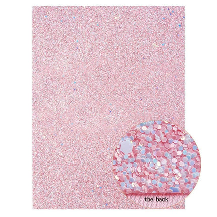 Sparkling Pink Holographic Heart Glitter Fabric - Premium Crafting Delight